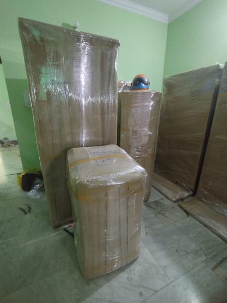 Almirah packed with corrugated sheets – packers and movers in Lucknow
